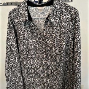 Woman's CJ Banksd Black and White Button Down Shirt